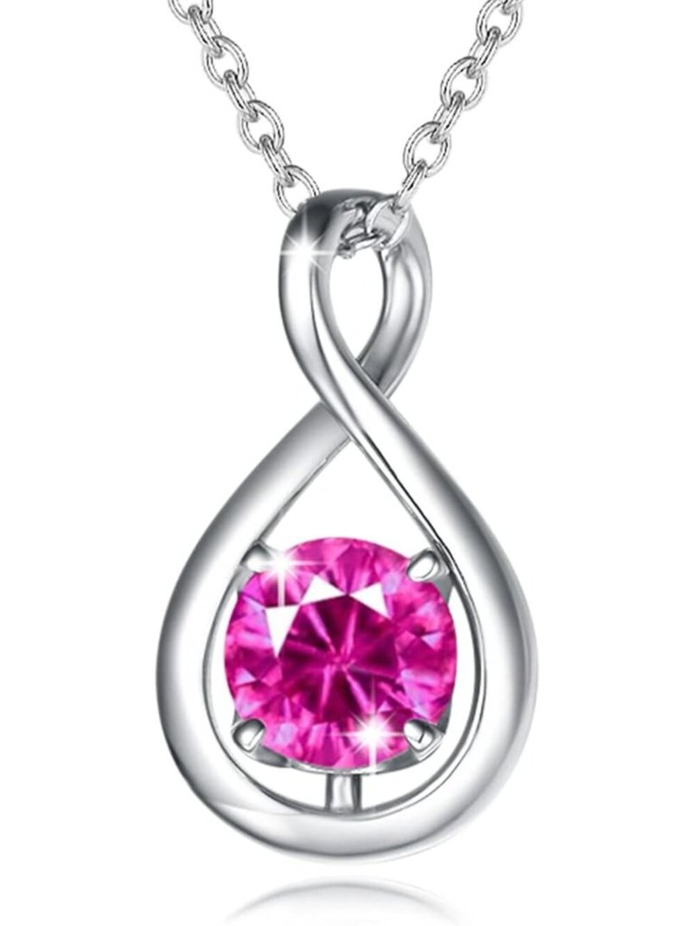 Dainty Infinity Birthstone Necklace in Sterling Silver - Elegant Pendant Jewelry